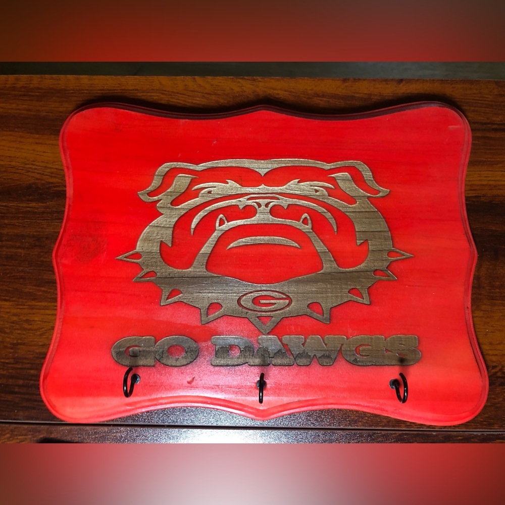 Georgia Bulldog wooden key holder